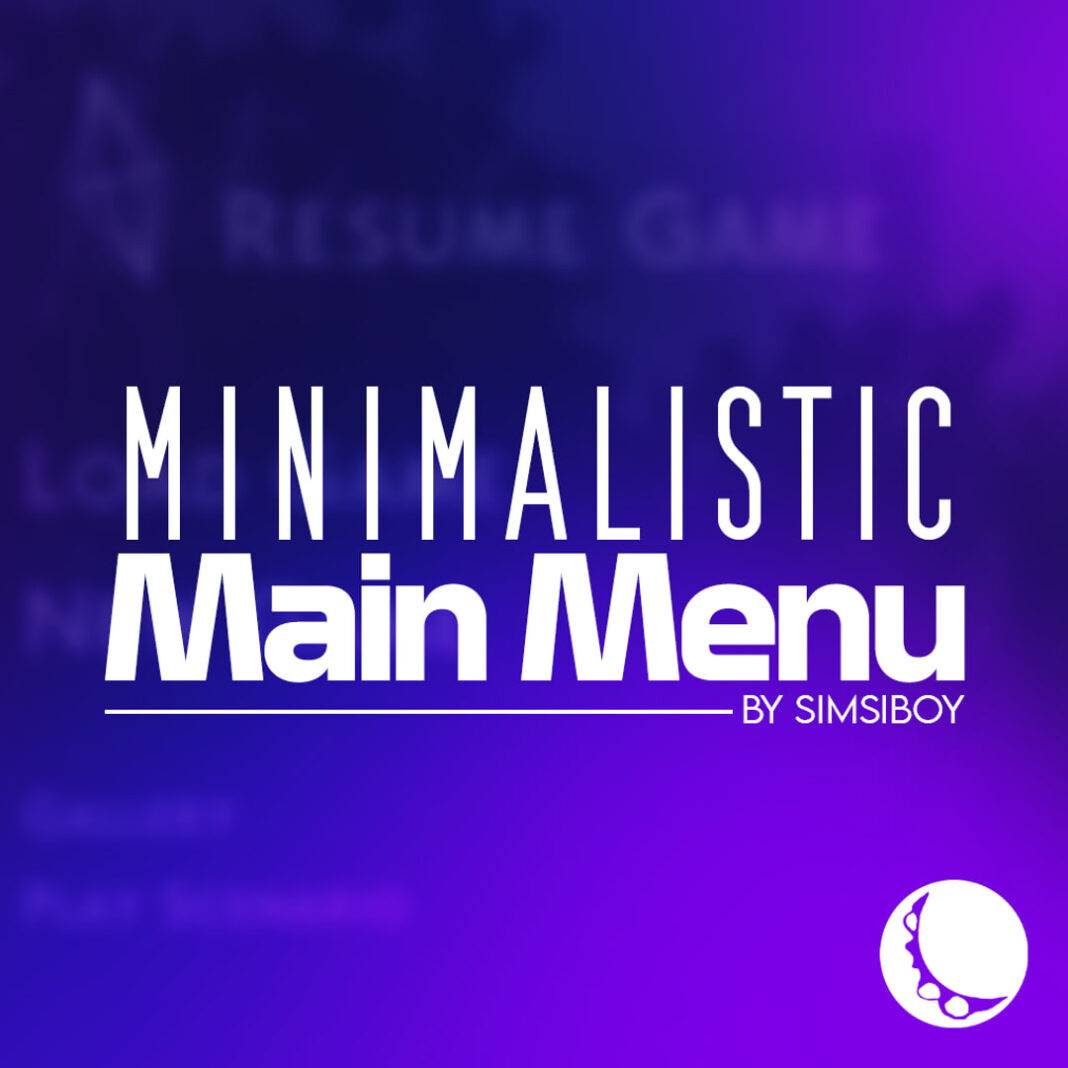 Minimalistic Main Menu Minimalistic Main Menu