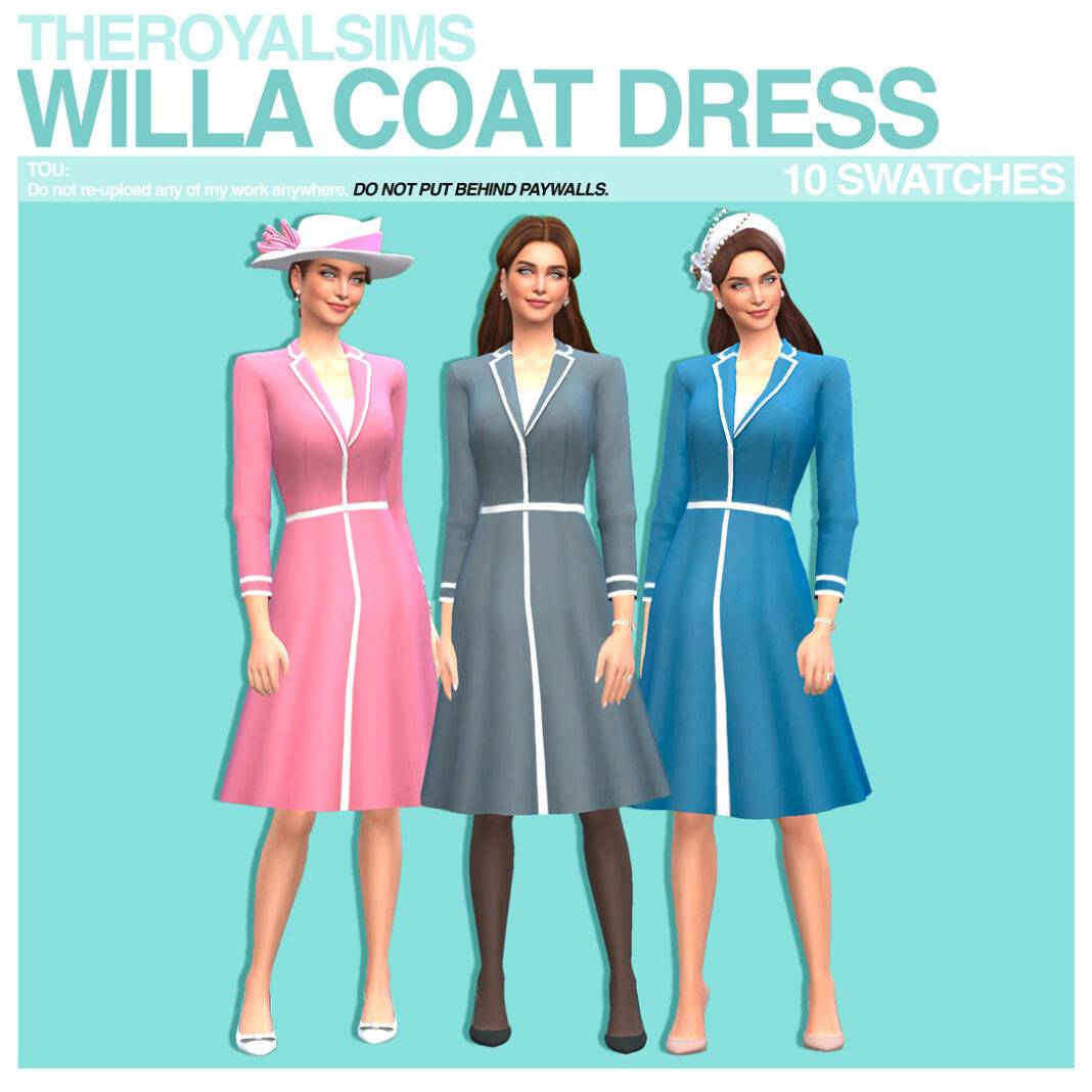 THEROYALSIMS WILLA COAT DRESS