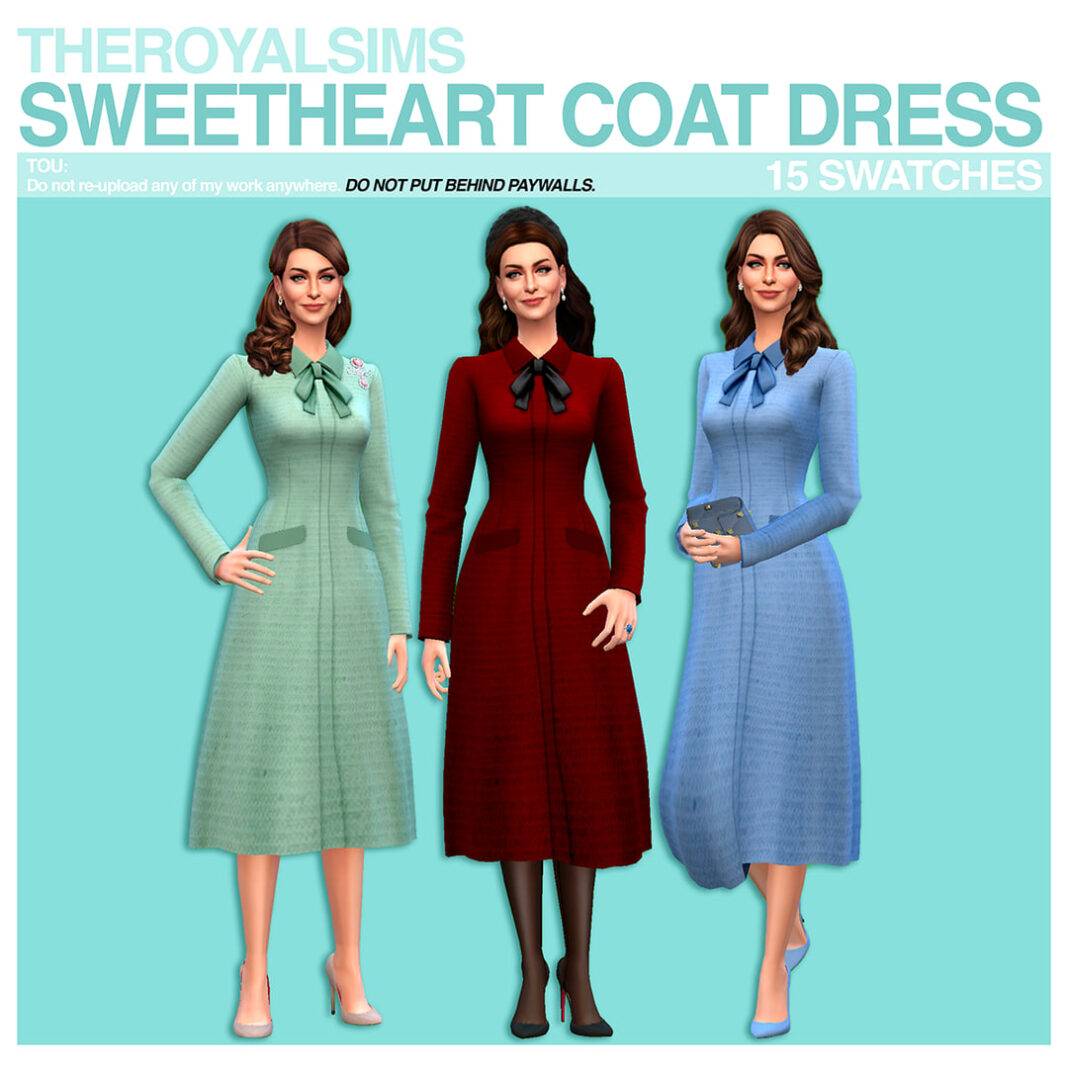THEROYALSIMS SWEETHEART COAT DRESS